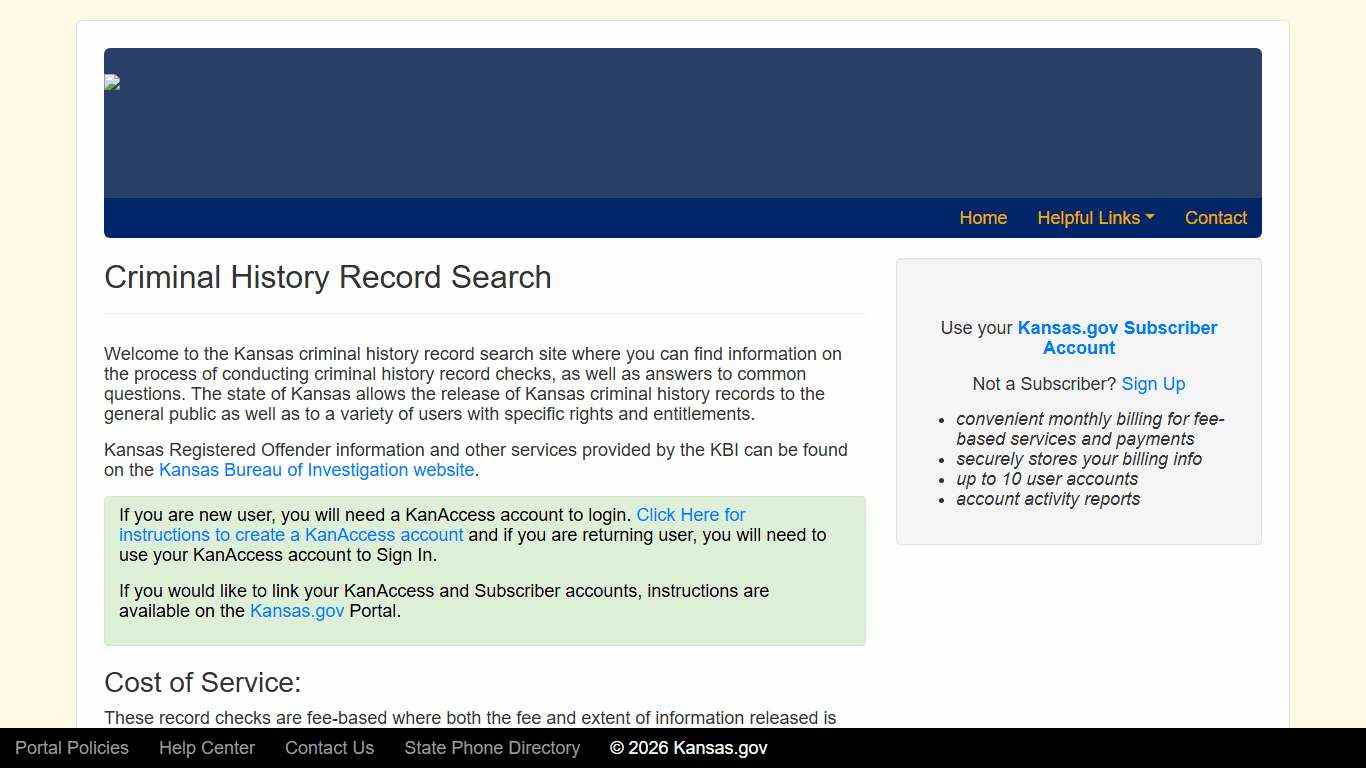 Criminal History Record Search